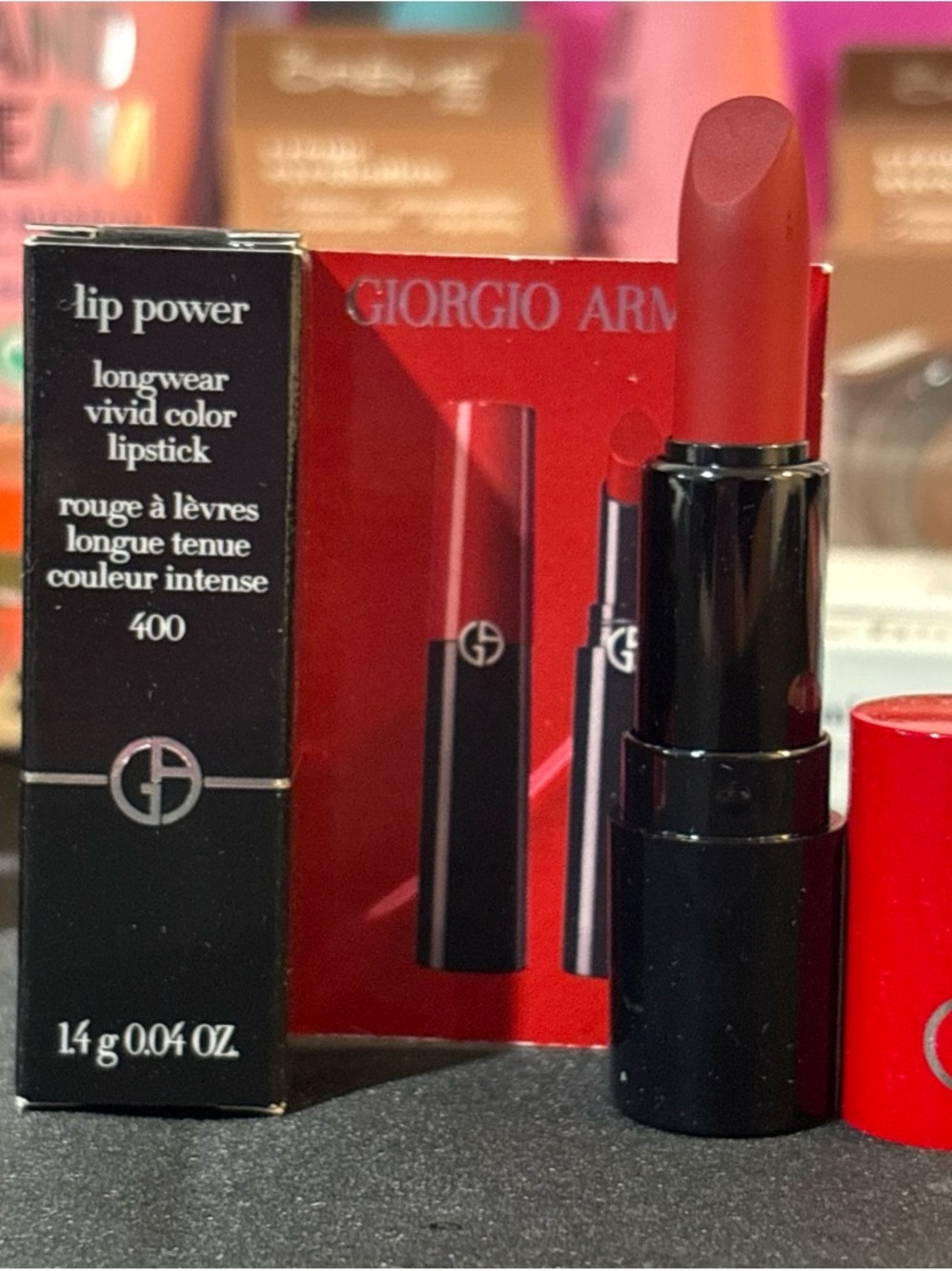 Giorgio Armani Lip Power Longwear Lipstick in Rich Red (400)